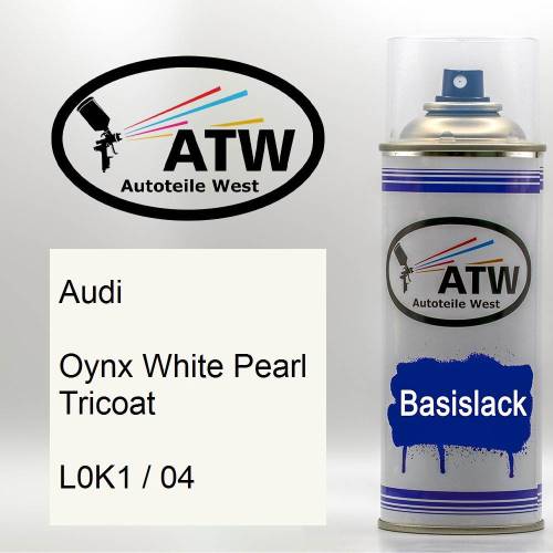 Audi, Oynx White Pearl Tricoat, L0K1 / 04: 400ml Sprühdose, von ATW Autoteile West.